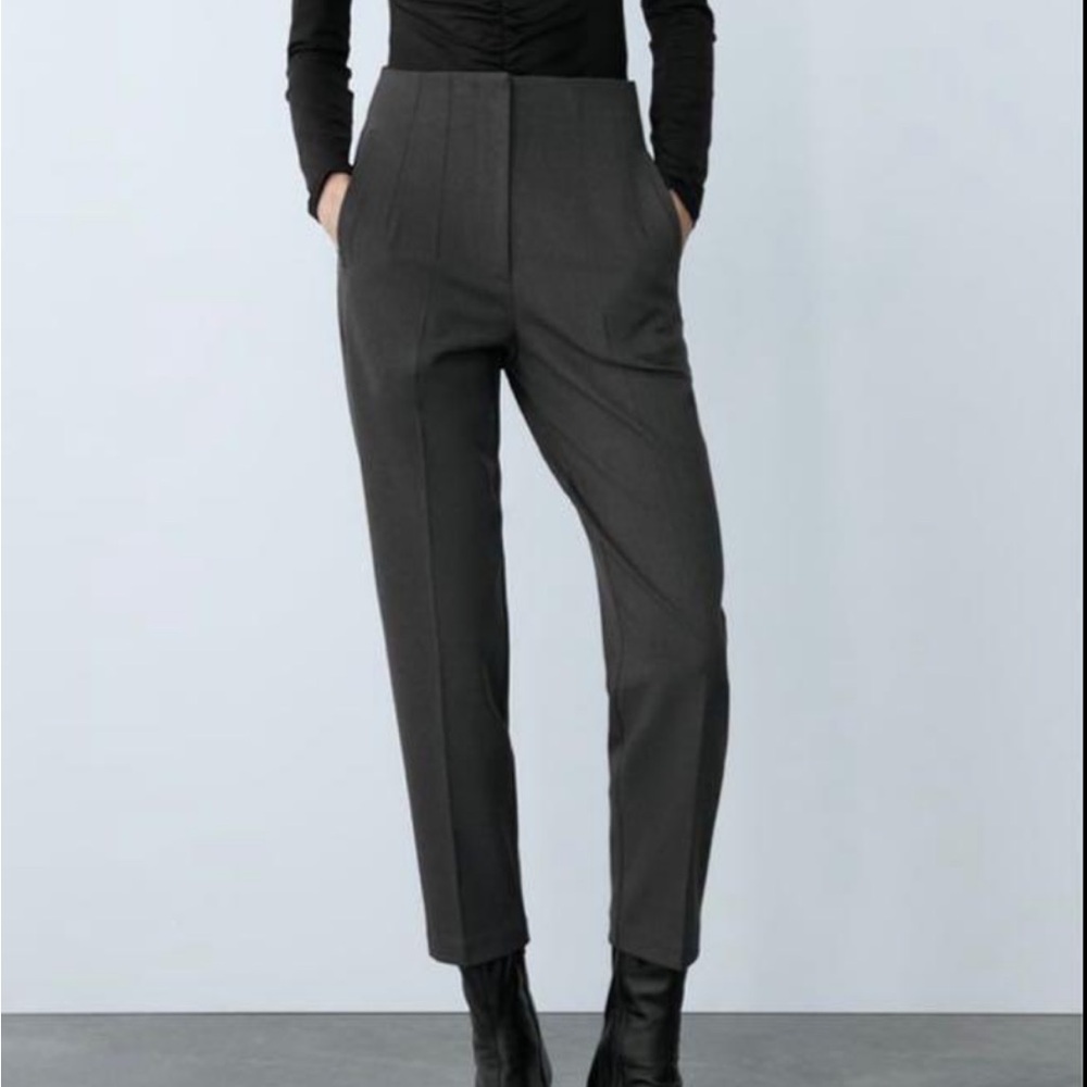Dark Grey High Waisted Trousers